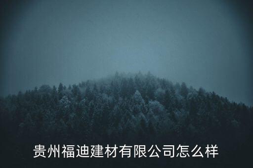 貴州福迪建材有限公司怎么樣