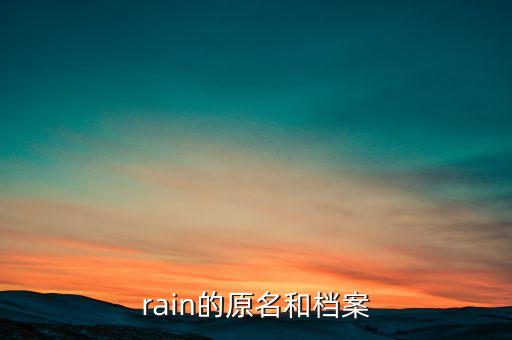 rain的原名和檔案