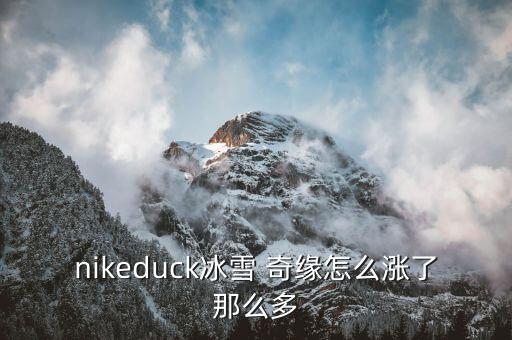 nikeduck冰雪 奇緣怎么漲了那么多