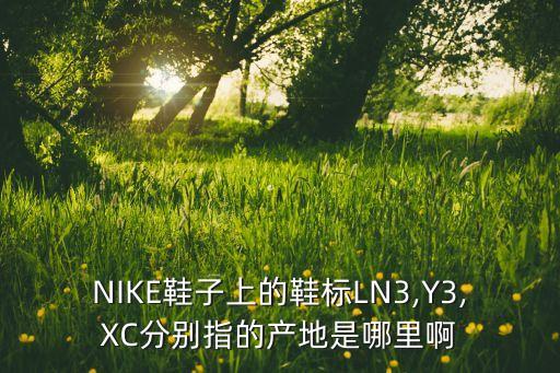 NIKE鞋子上的鞋標(biāo)LN3,Y3,XC分別指的產(chǎn)地是哪里啊