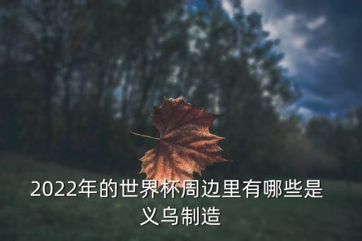 2022年的世界杯周邊里有哪些是 義烏制造