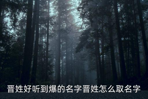 晉姓好聽到爆的名字晉姓怎么取名字