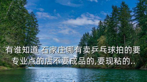 有誰知道 石家莊哪有賣乒乓球拍的要專業(yè)點的店不要成品的,要現(xiàn)粘的...