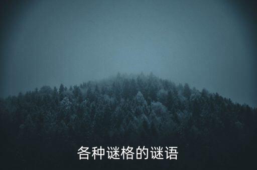 各種謎格的謎語(yǔ)