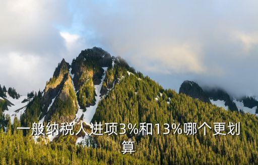 一般納稅人進項3%和13%哪個更劃算