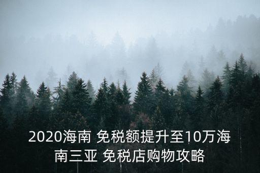 2020海南 免稅額提升至10萬海南三亞 免稅店購物攻略